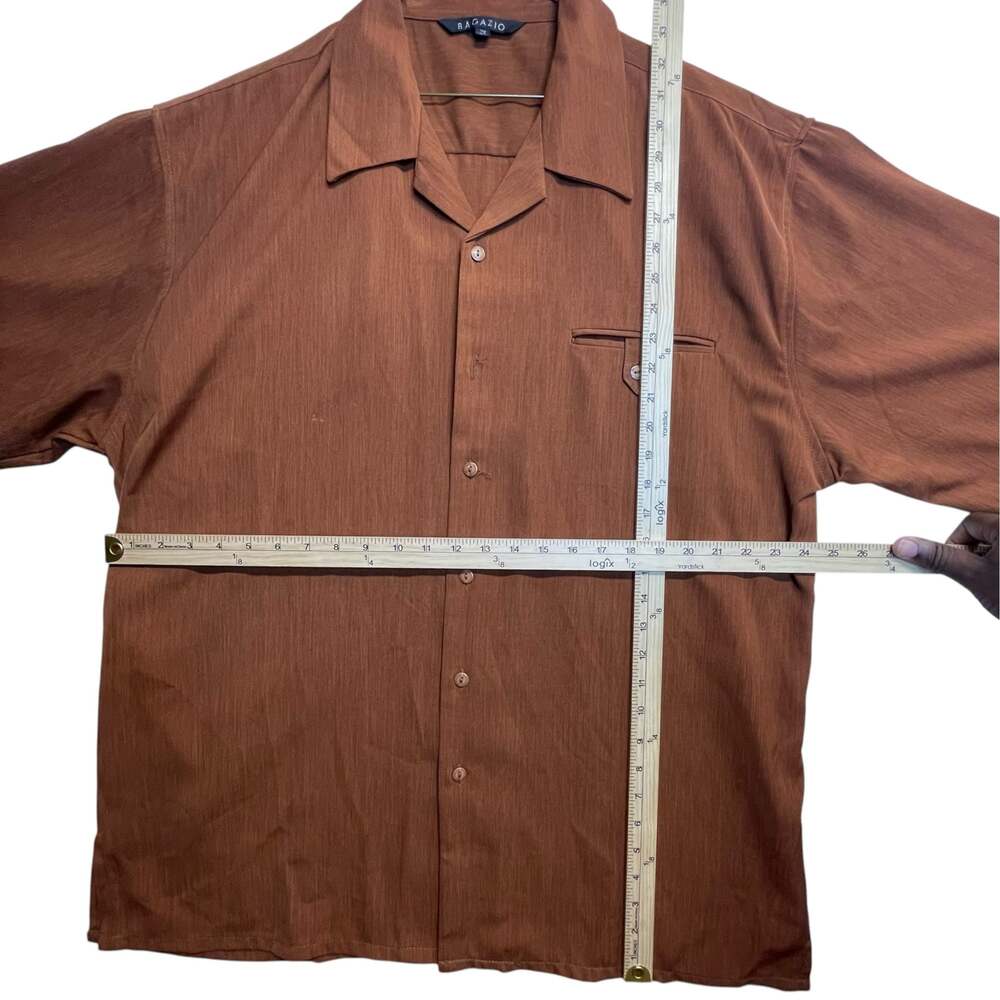 Bagazio Men’s 2XL Brown Short Sleeve Button Up Shirt & Size 40 Shorts Set - Picture 3 of 14